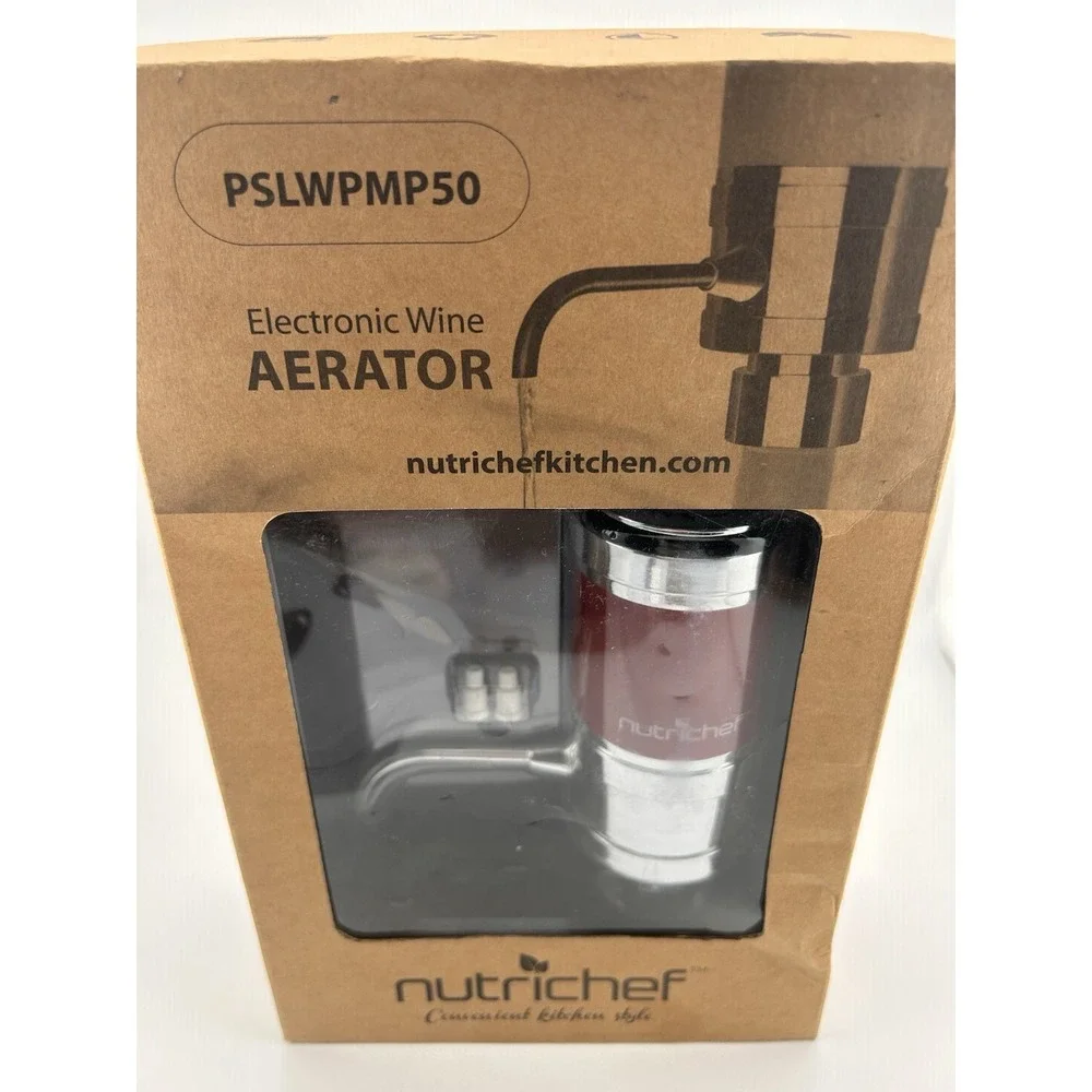 NutriChef Wine Dispenser Automatic Electric Wine Aerator Pourer Metal Dec. Spout